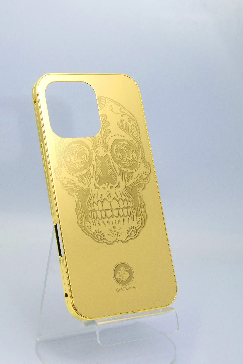 24KT Gold SUGAR SKULL Magnetic Case Cover
