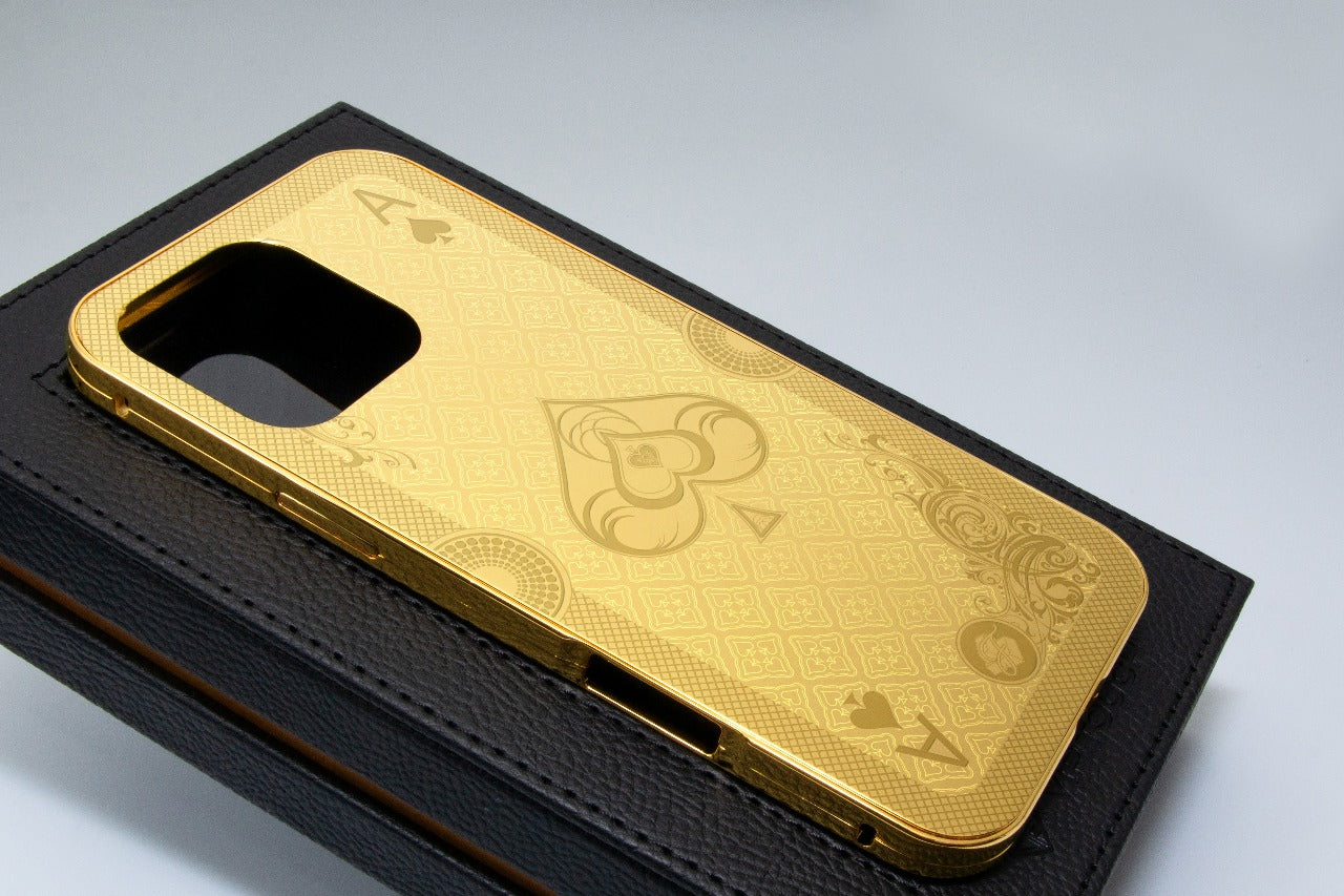 24KT Gold ACE OF SPADES Magnetic Case Cover